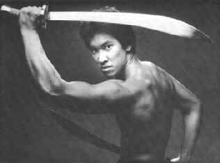 Peter Kwong with broad swords